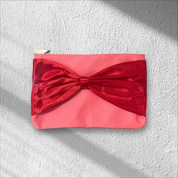 Ipsy elegant red bow and pink color make up bag December 2024 zipper New - Picture 1 of 9